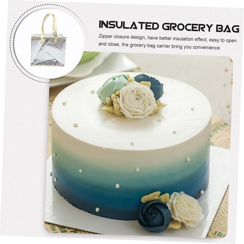 حقيبة تسوق معزولة قابلة لإعادة الاستخدام مع سحاب مبرد حراري للتخييم والنزهات وتخزين الطعام - Image 3